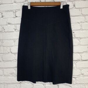 Diane von Furstenberg Size 2 Black Pencil Skirt Side Zip Pleated‎ Stretch Mini